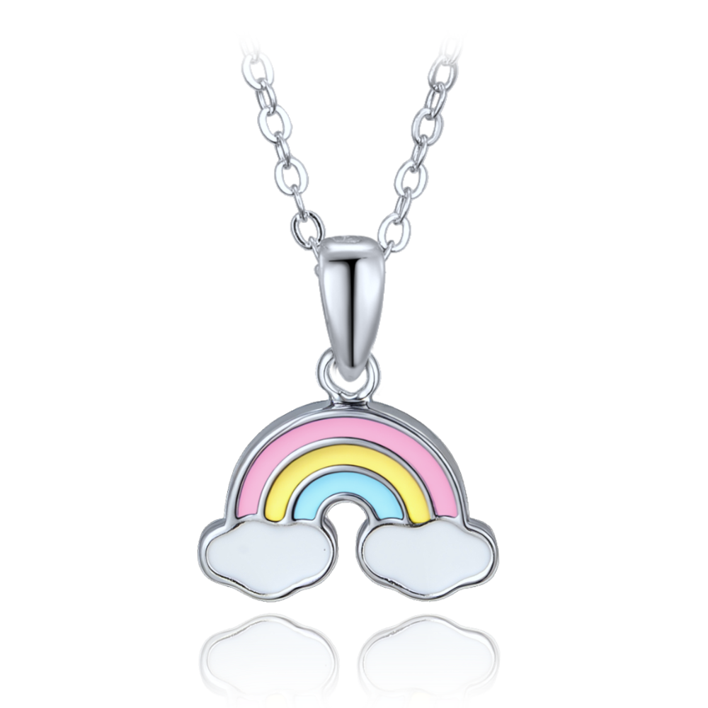 MINET Dětský stříbrný náhrdelník duha JMAD0064SN38