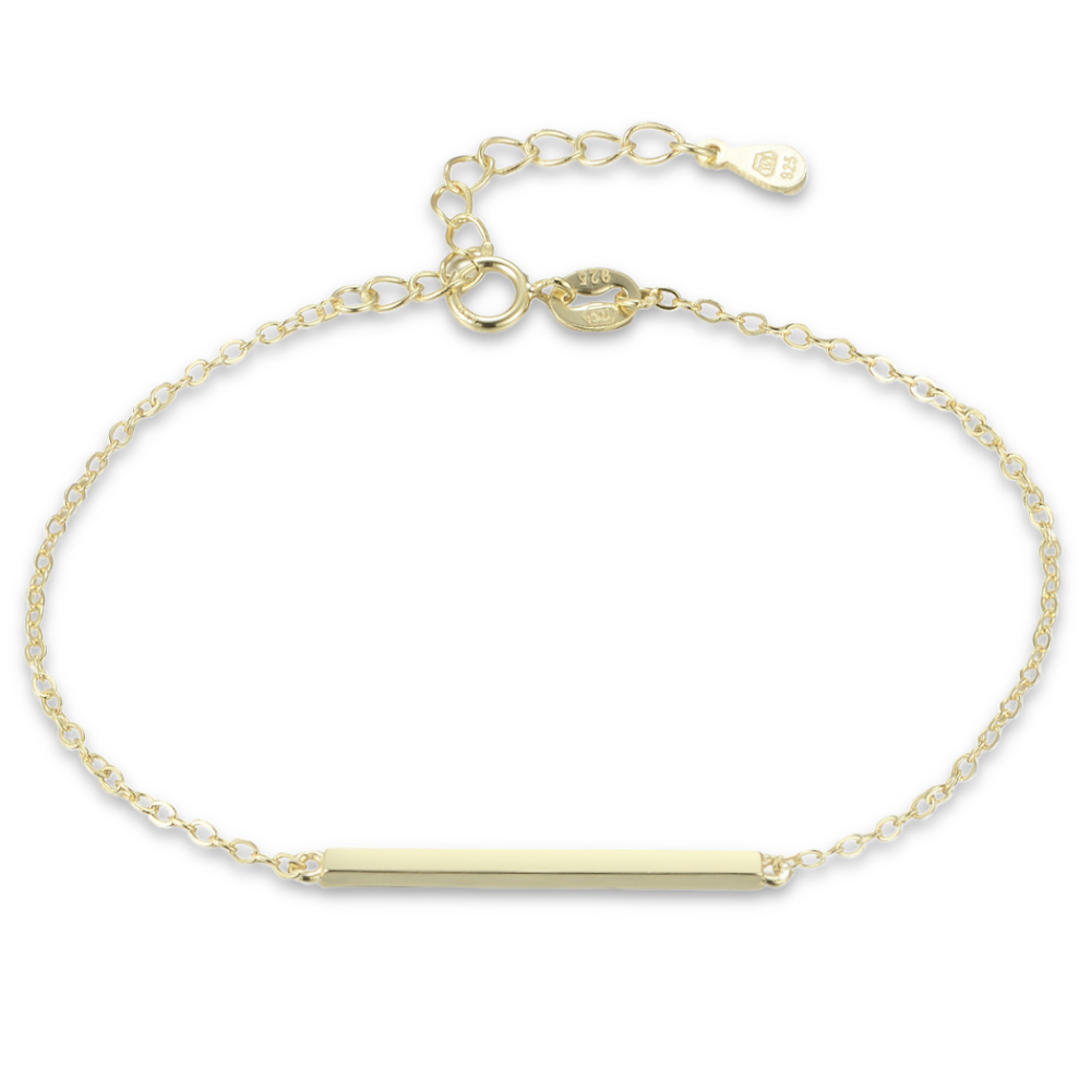 MINET Elegantní pozlacený stříbrný náramek tyčka