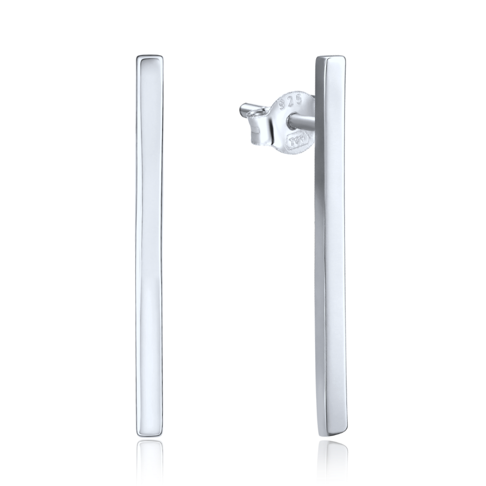 MINET Elegantní stříbrné náušnice tyčky JMAS0312SE00