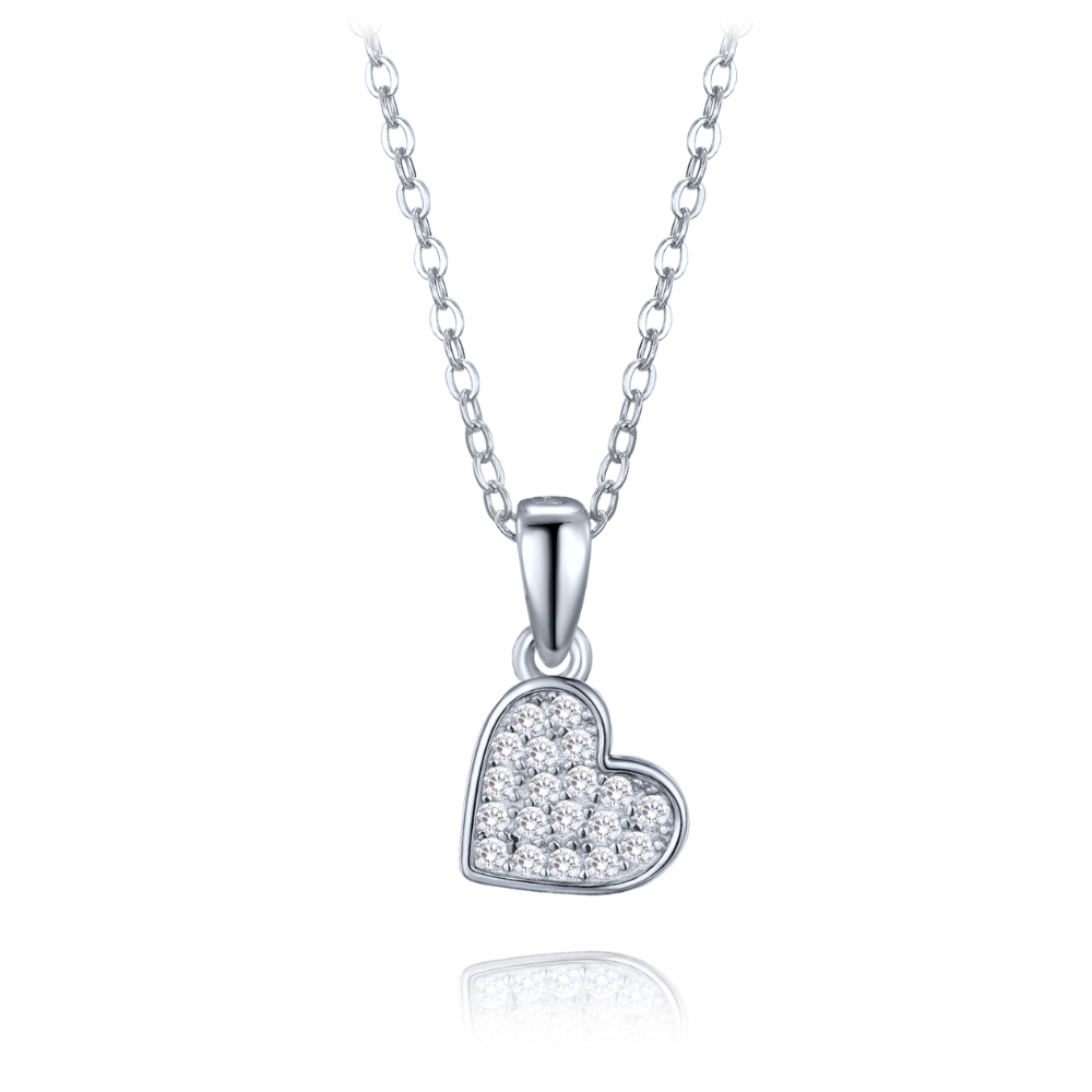 MINET Stříbrný náhrdelník se srdíčkem - dcera