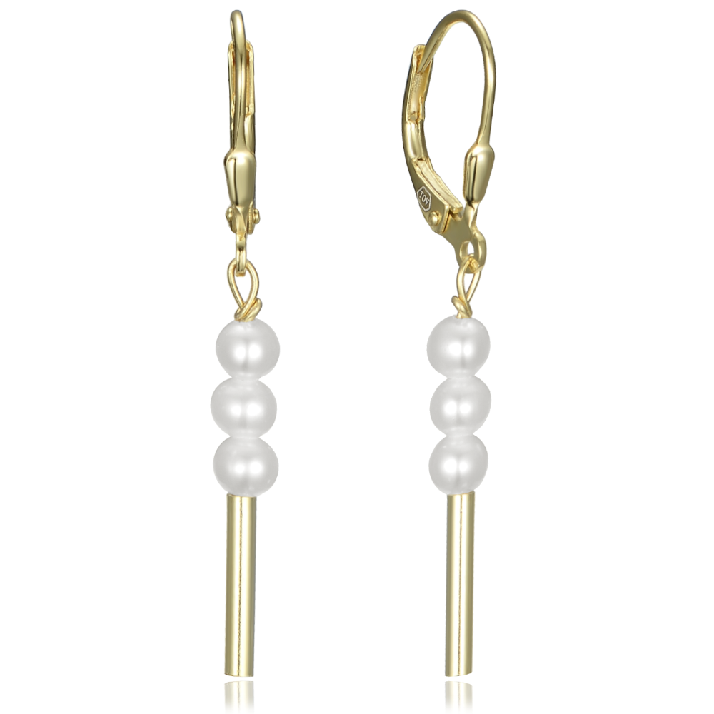 MINET Pozlacené stříbrné náušnice s přírodními perlami JMAS7059GE00