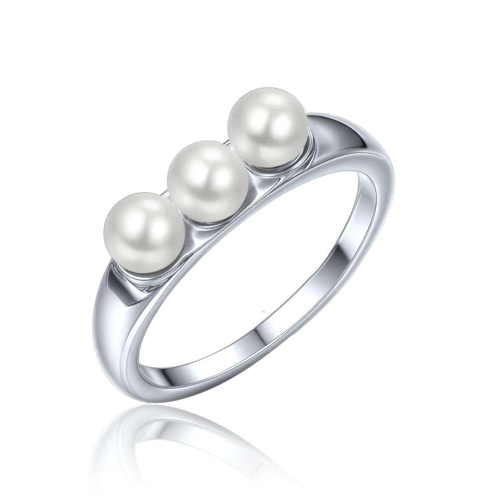 MINET Stříbrný prsten s přírodní perlou vel. 55 JMAS7059SR55