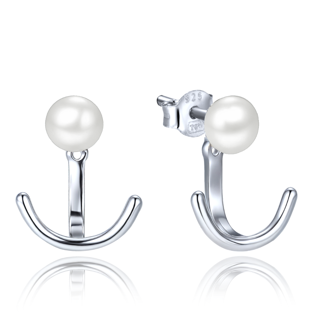 MINET Stříbrné náušnice s přírodními perlami JMAS7060SE00