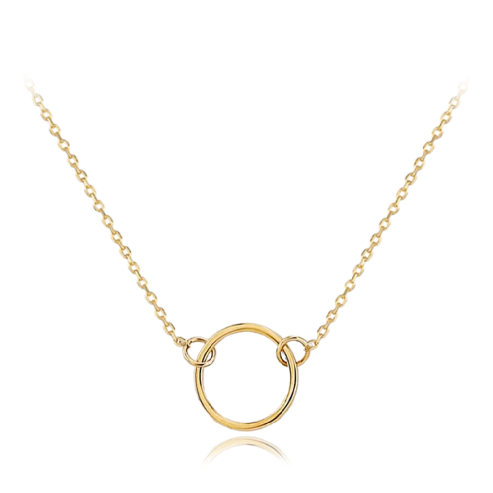 MINET Decentní zlatý náhrdelník s kroužkem Au 585/1000 1,50g JMG0059WGN50