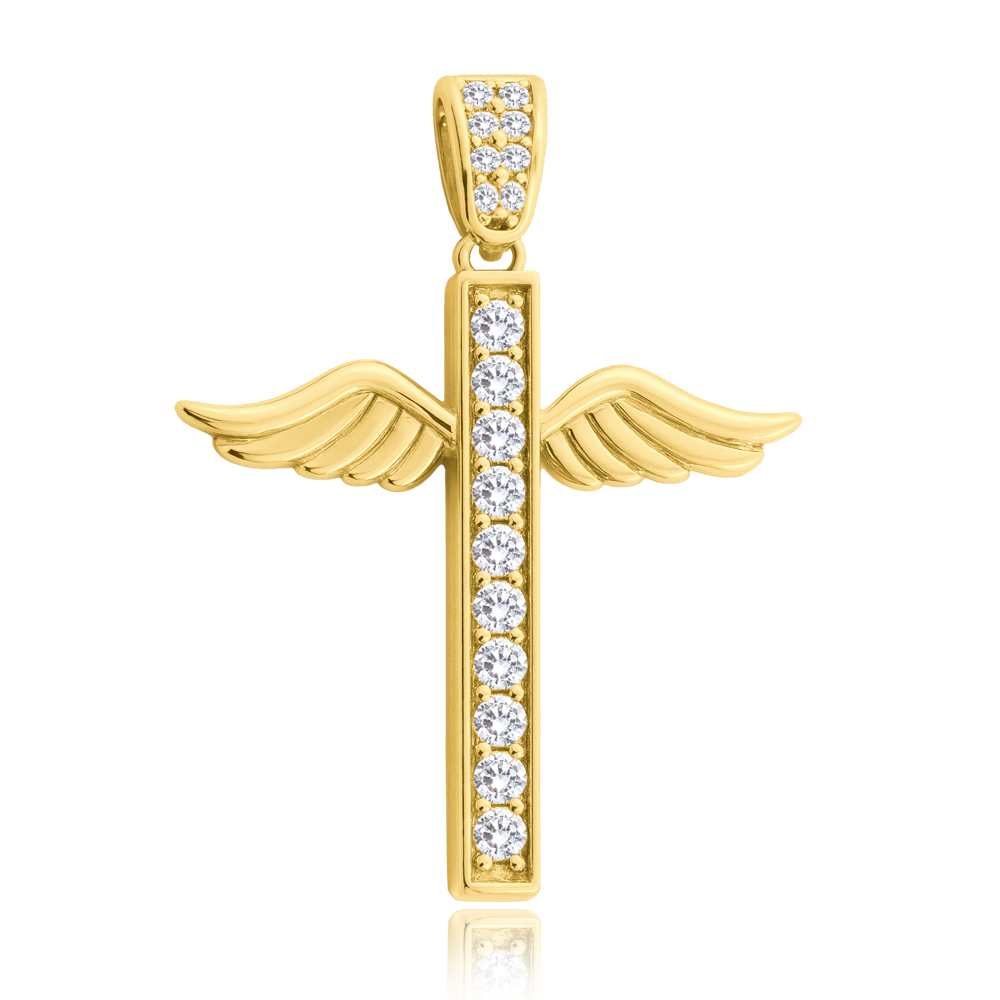 MINET Zlatý přívěsek anděl s bílým zirkonem Au 585/1000 2,90g JMG0334WGP00