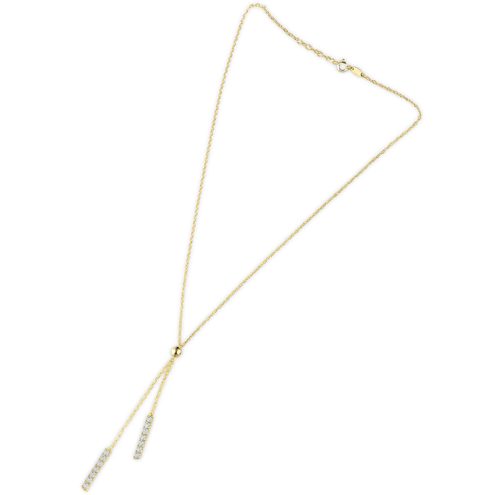 MINET Luxusní zlatý náhrdelník s bílým zirkonem Au 585/1000 4,30g
