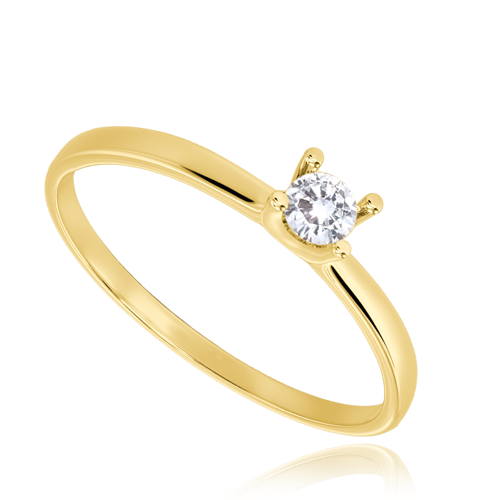 MINET Zásnubní zlatý prsten s bílým zirkonem Au 585/1000 vel. 51 - 0,75g JMG0338WGR51