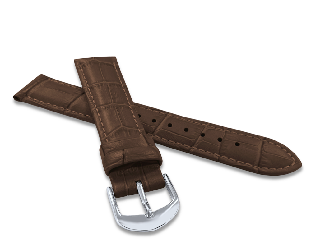 LAVVU Tmavě hnědý prošitý řemínek CROCO - 20 BSIUC20