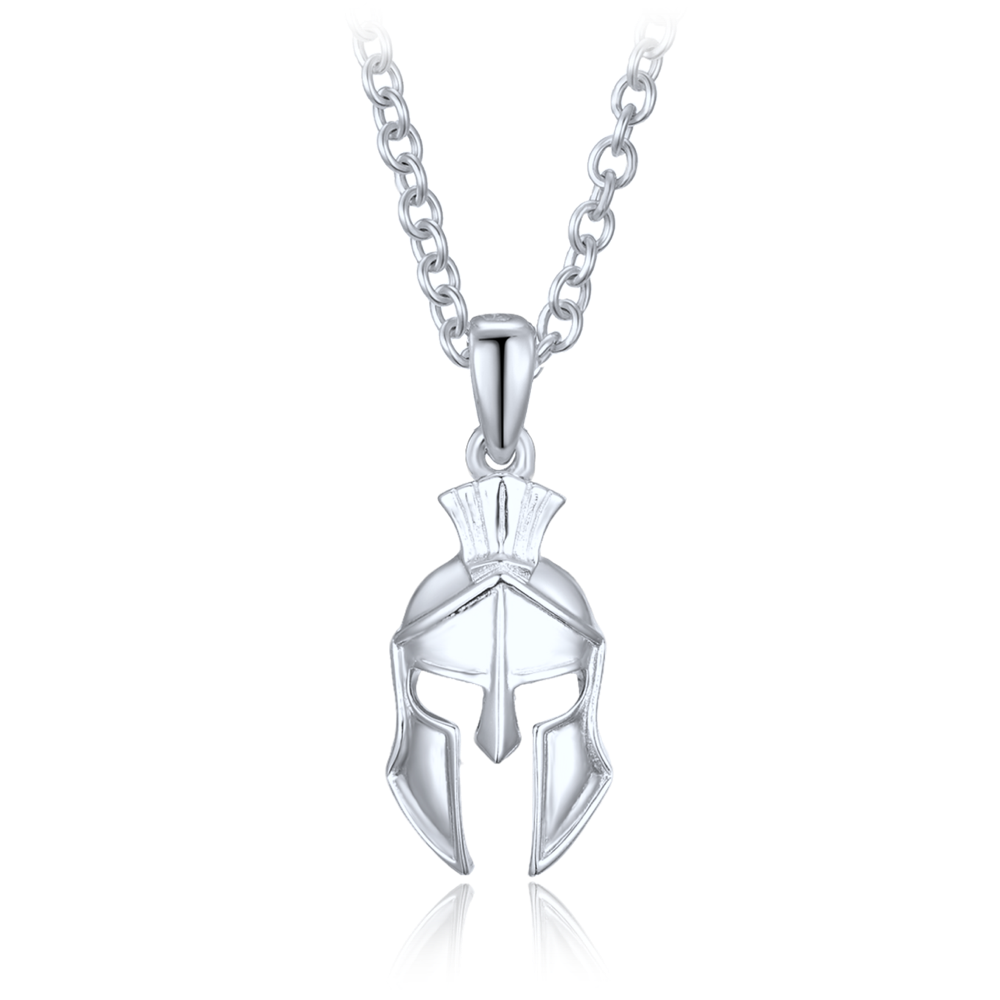 LAVVU Pánský stříbrný náhrdelník spartan helma