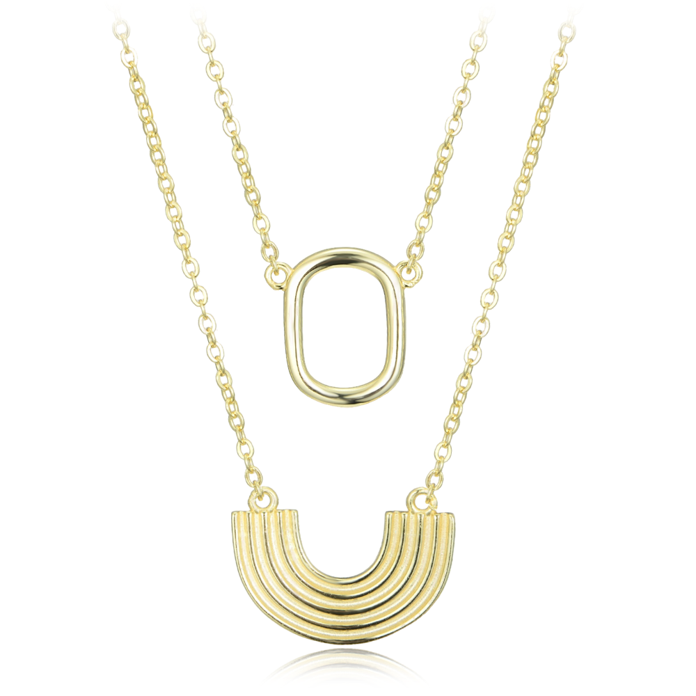 MINET Moderní pozlacený stříbrný náhrdelník