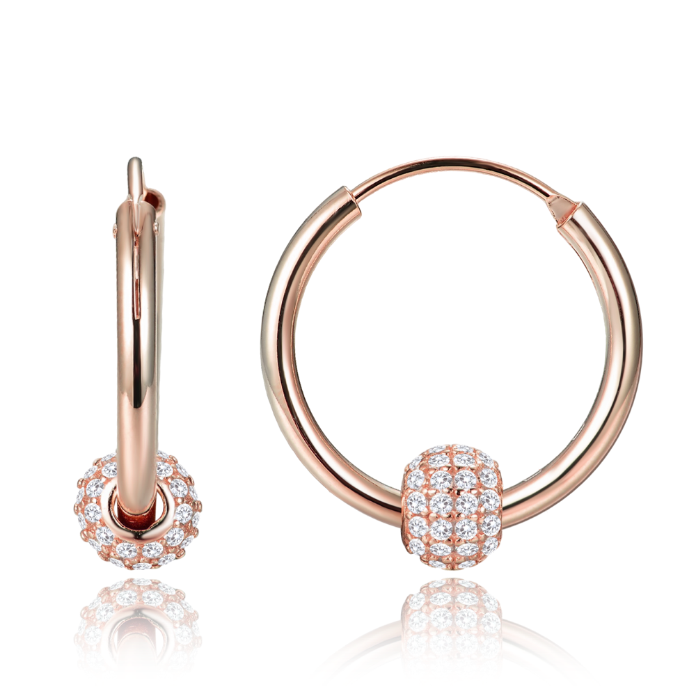 MINET Elegantní pozlacené stříbrné náušnice se zirkony