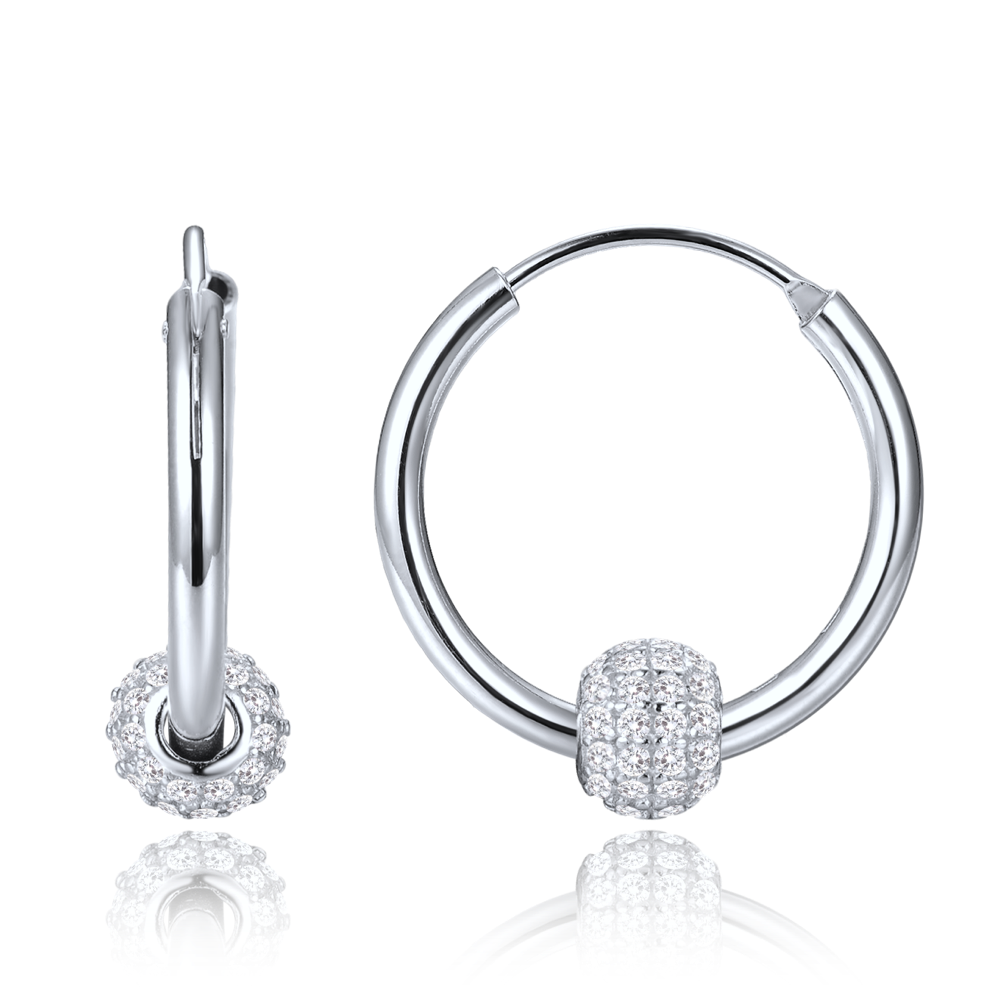 MINET Elegantní stříbrné náušnice se zirkony