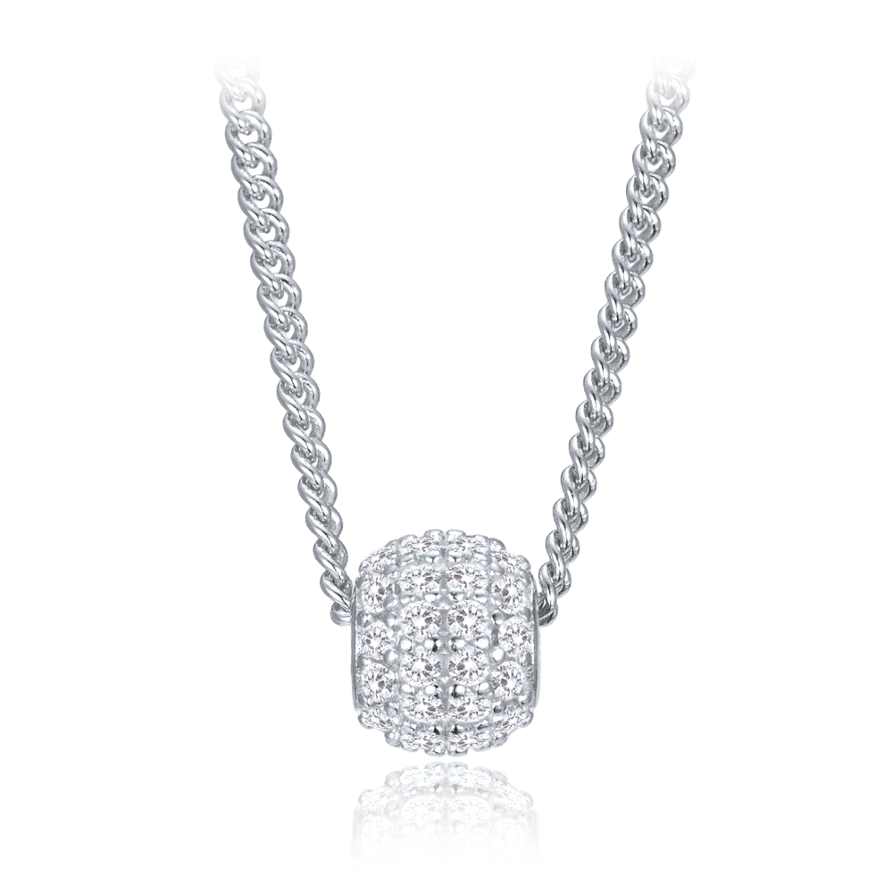 MINET Elegantní stříbrný náhrdelník se zirkonem