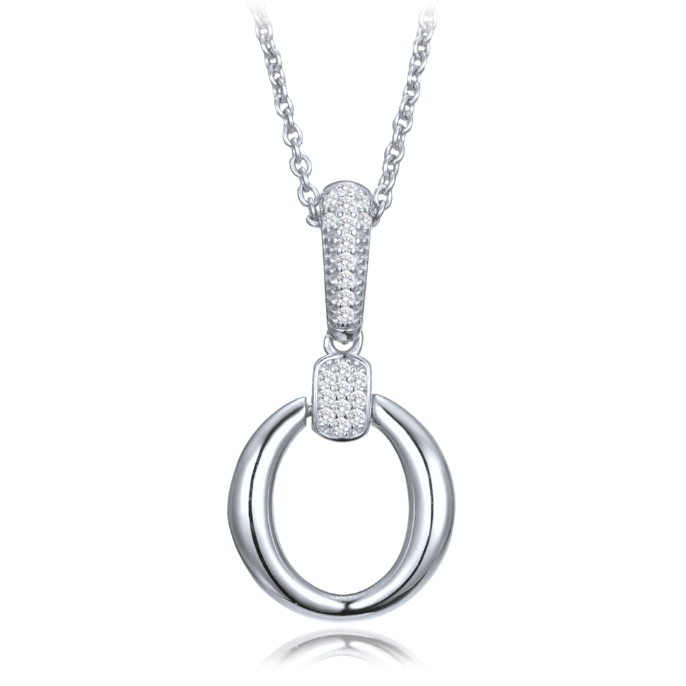 MINET Elegantní stříbrný náhrdelník se zirkonem 