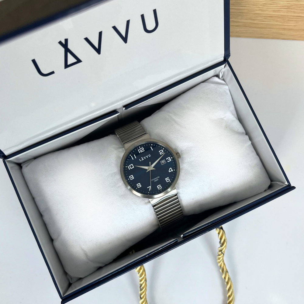 LAVVU Titanové pružné hodinky s vodotěsností 100M LUNDEN Blue