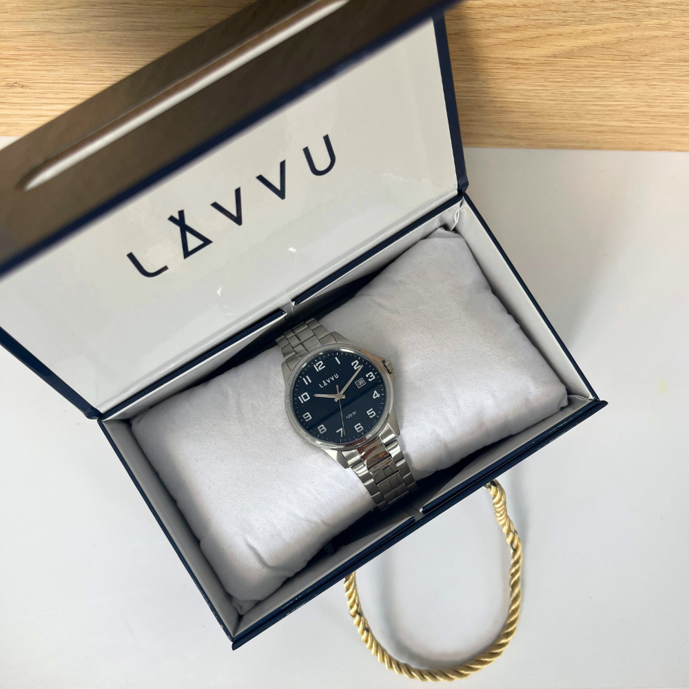 LAVVU Stylové pánské hodinky HAMRE Black 100M