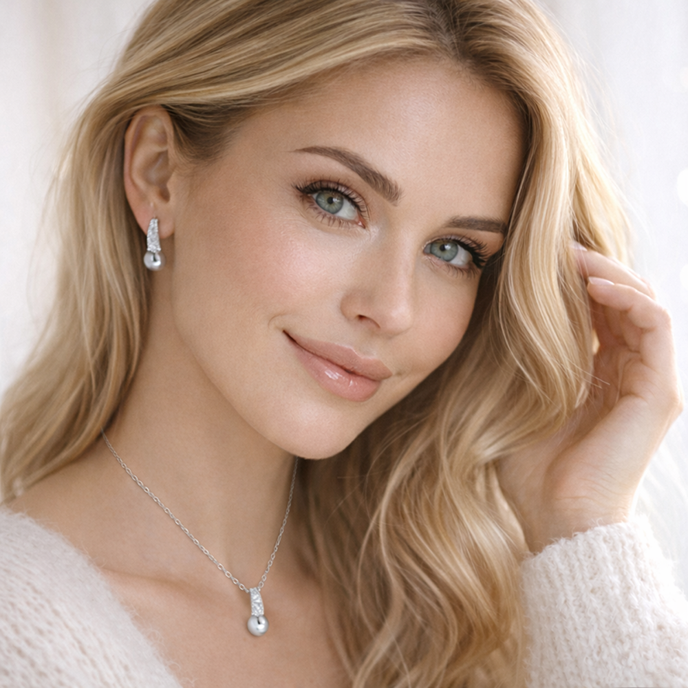 MINET Elegantní stříbrný náhrdelník se zirkonem