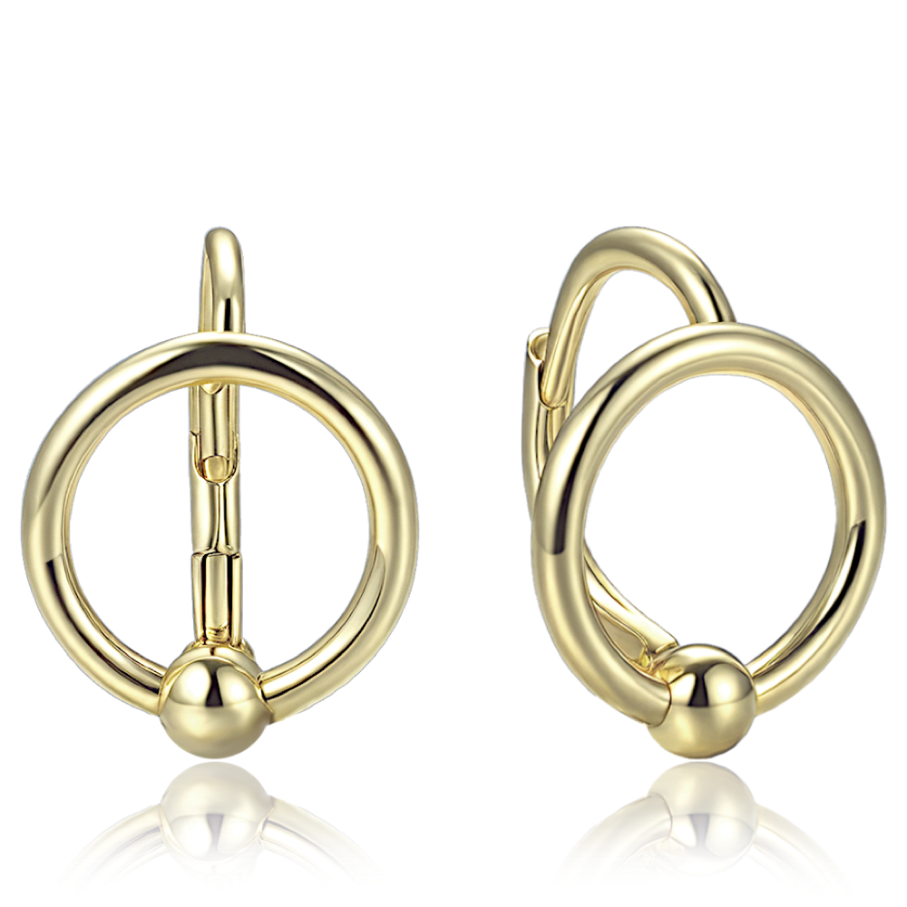MINET Elegantní pozlacené stříbrné náušnice kroužky