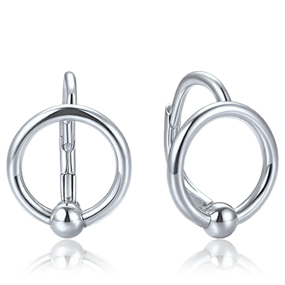 MINET Elegantní stříbrné náušnice kroužky