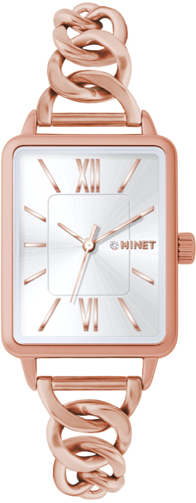 MINET Rosegold dámské hodinky SIENA se rosegold ocelovým řemínkem MWL5435