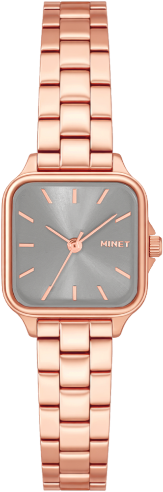 MINET Rose gold-béžové dámské hodinky GRACE s ocelovým řemínkem