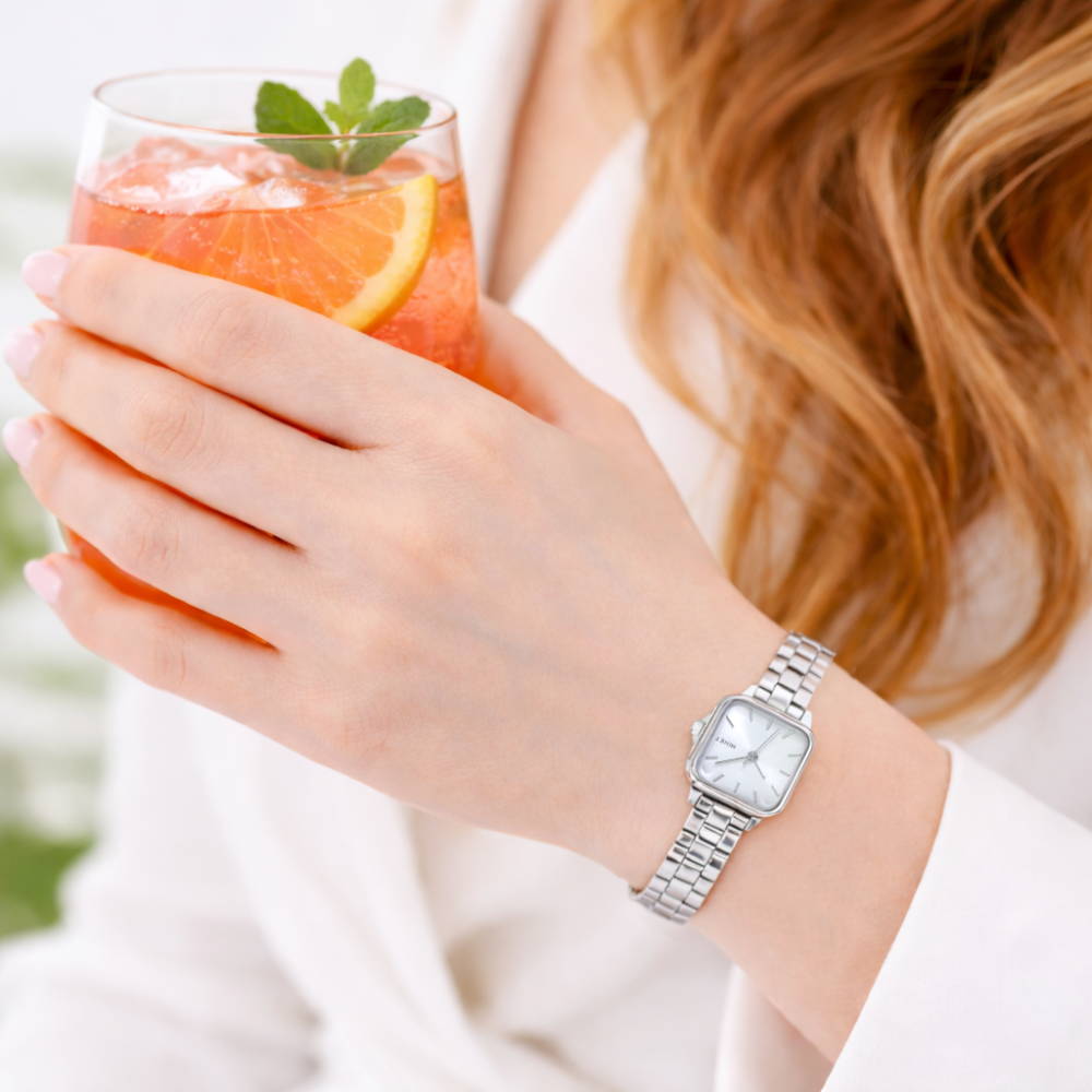 MINET Stříbrné dámské hodinky GRACE s ocelovým řemínkem