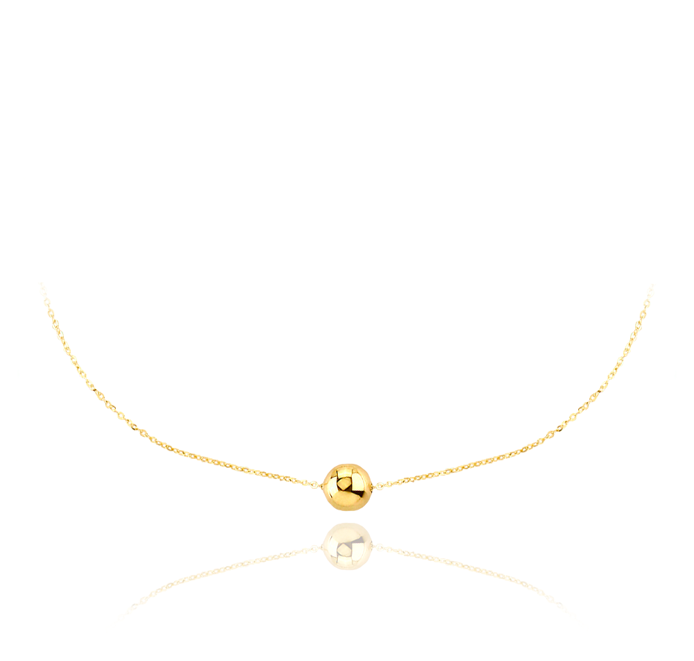 MINET Zlatý náhrdelník s kuličkou Au 585/1000 1,25g