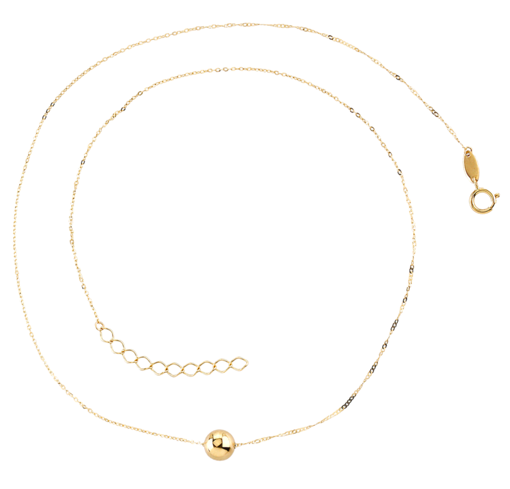 MINET Zlatý náhrdelník s kuličkou Au 585/1000 1,25g