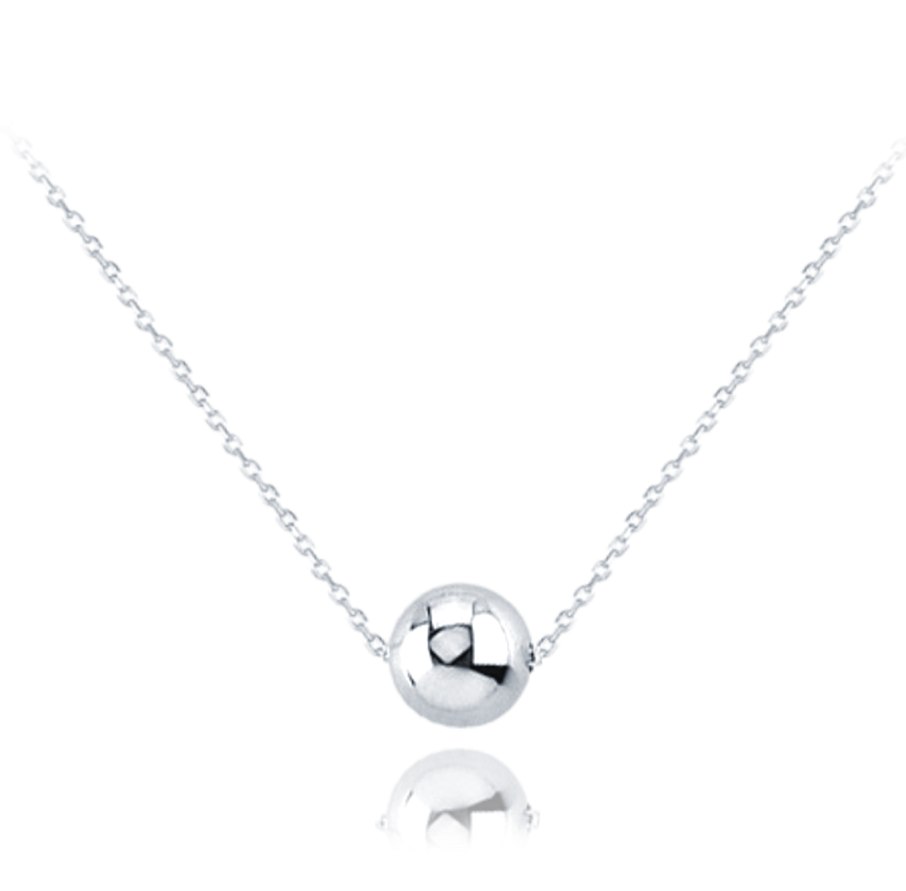 MINET Zlatý náhrdelník z bílého zlata s kuličkou Au 585/1000 1,25g