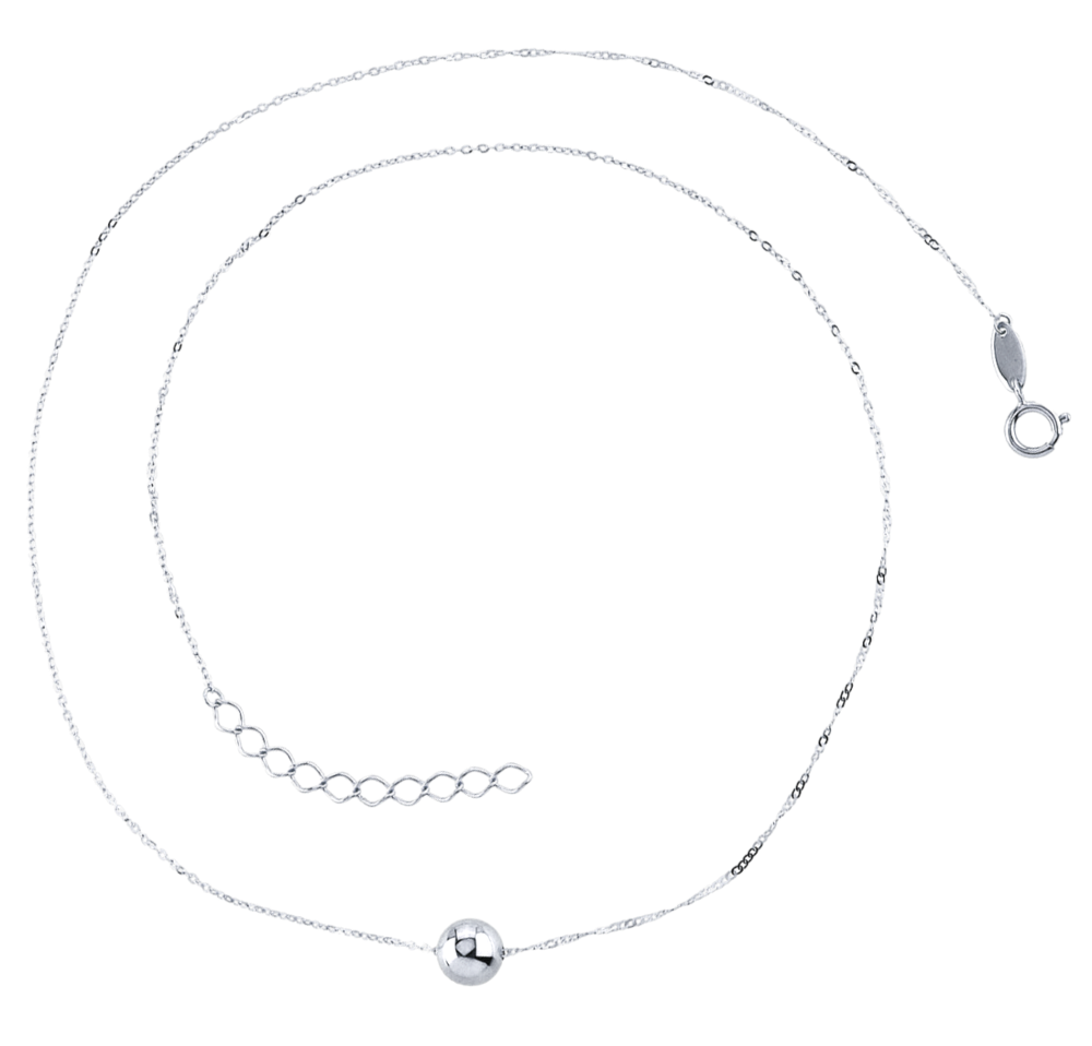 MINET Zlatý náhrdelník z bílého zlata s kuličkou Au 585/1000 1,25g