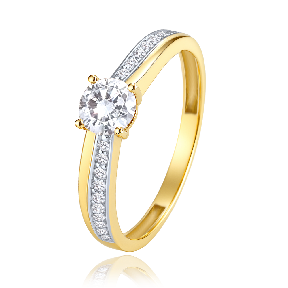 MINET Luxusní zlatý prsten s bílými zirkony Au 585/1000 vel. 59 - 1,75g JMG0291WGR89