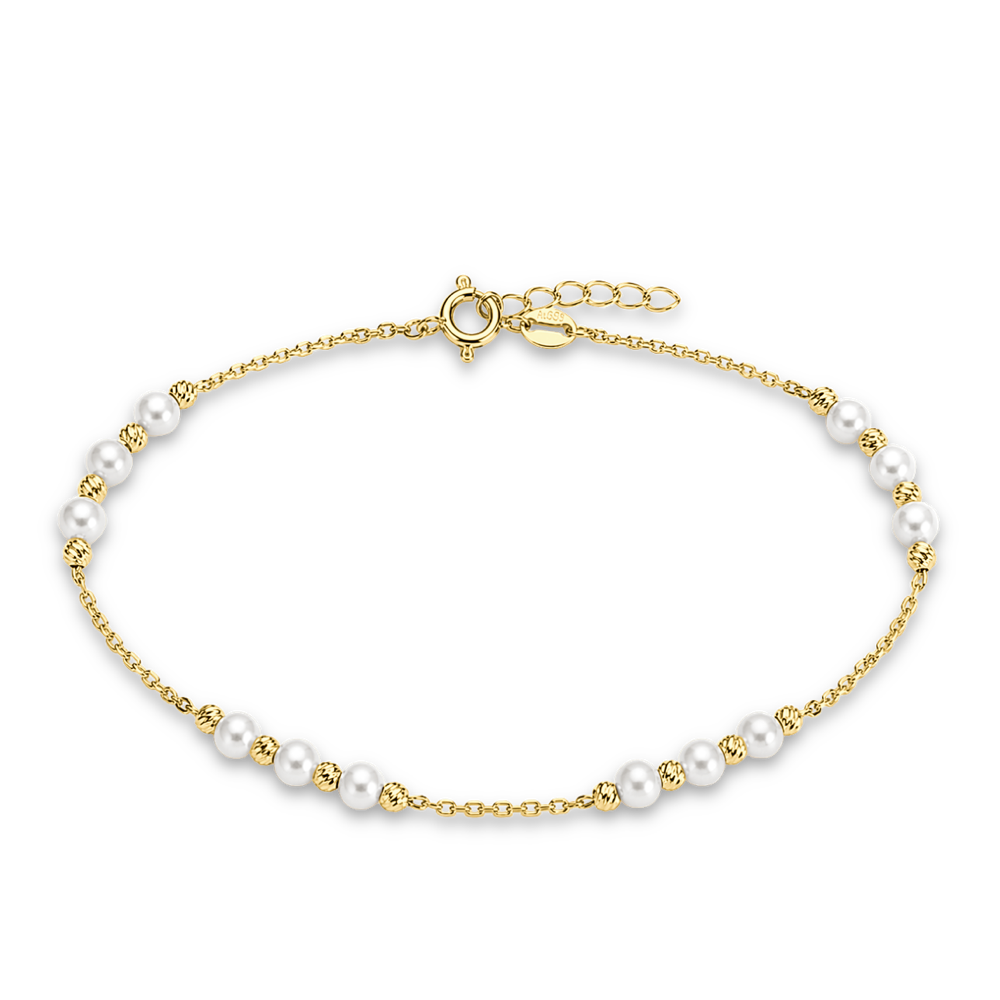 MINET Decentní zlatý náramek s perlou Au 585/1000 1,55g