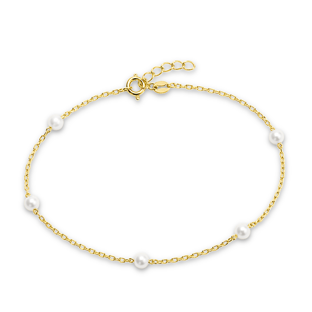 MINET Decentní zlatý náramek s perlou Au 585/1000 0,85g