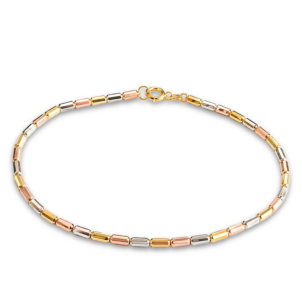 MINET Elegantní zlatý trojbarevný náramek Au 585/1000 2,60g