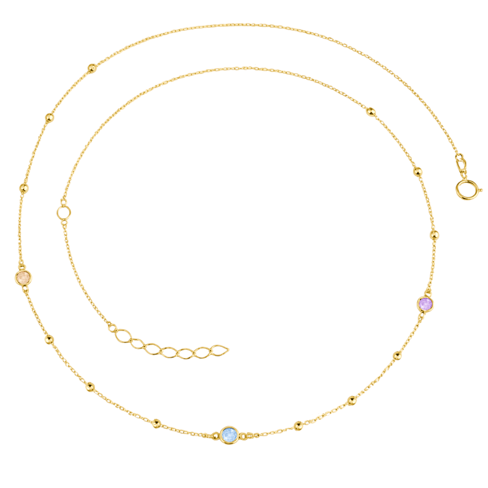 MINET Decentní zlatý náhrdelník se zirkonem Au 585/1000 1,90g JMG0225WGN48