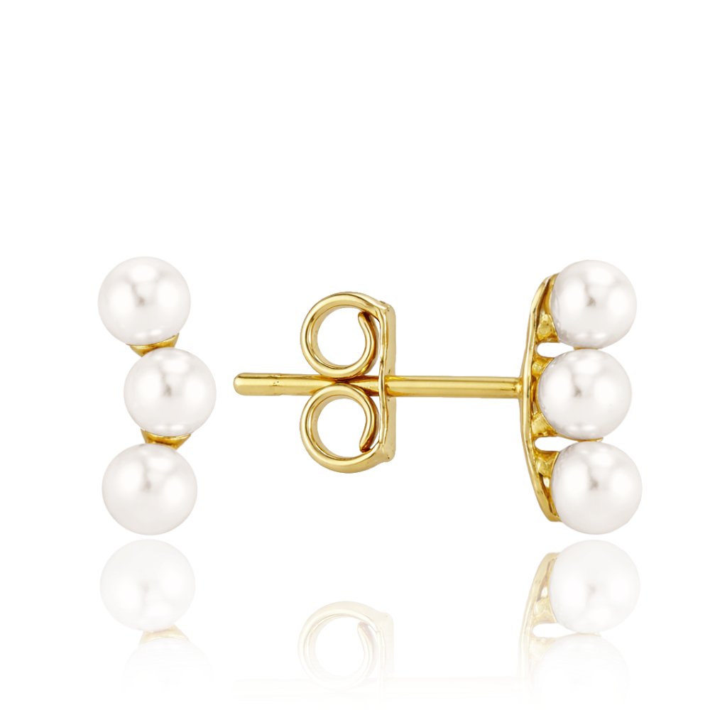 MINET Decentní zlaté náušnice s perlou Au 585/1000 0,95g JMG0354WGE00