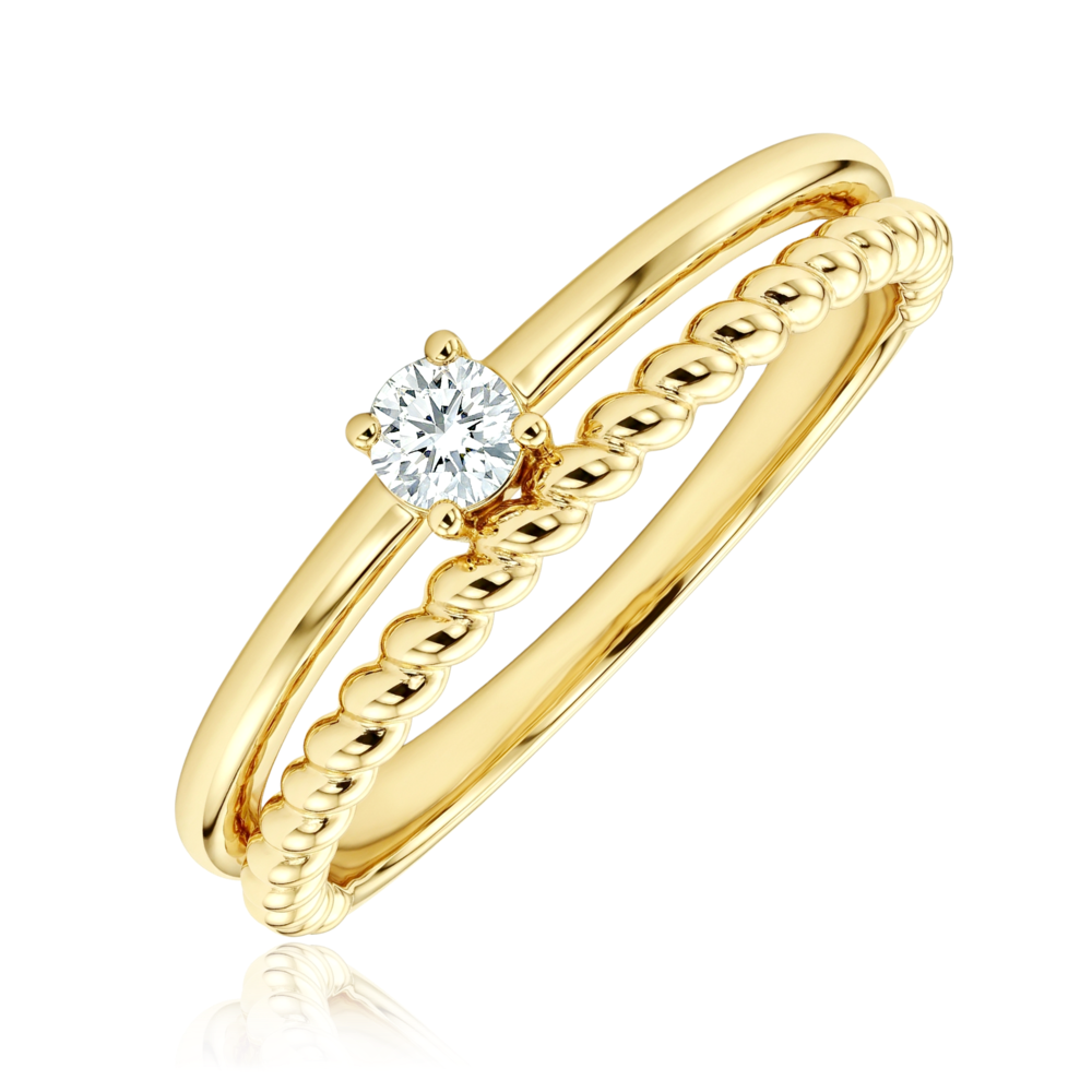 MINET Elegantní zlatý prsten s bílým zirkonem Au 585/1000 vel. 55 - 1,95g JMG0371WGR55