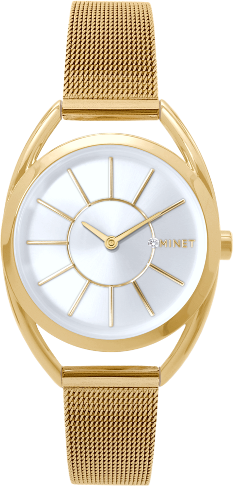 MINET Zlaté dámské hodinky ICON GOLD MESH MWL5099