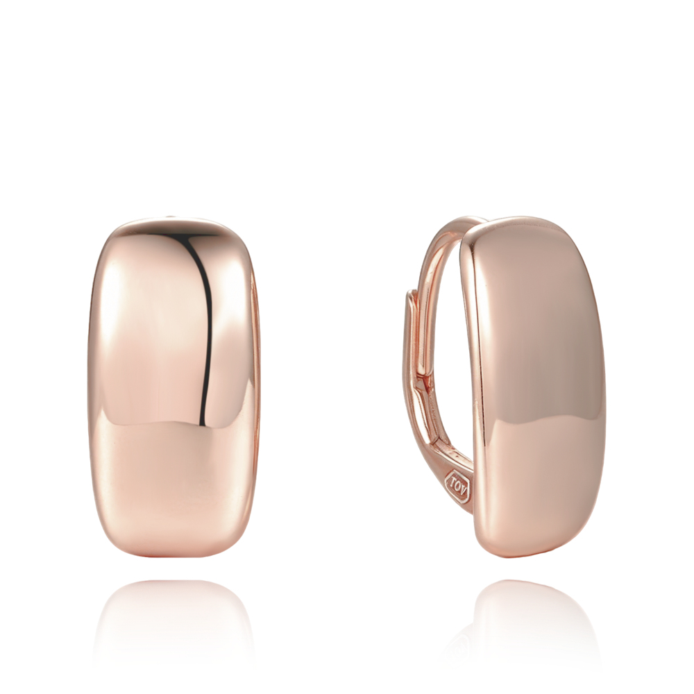 MINET Moderní stříbrné pozlacené rosegold náušnice