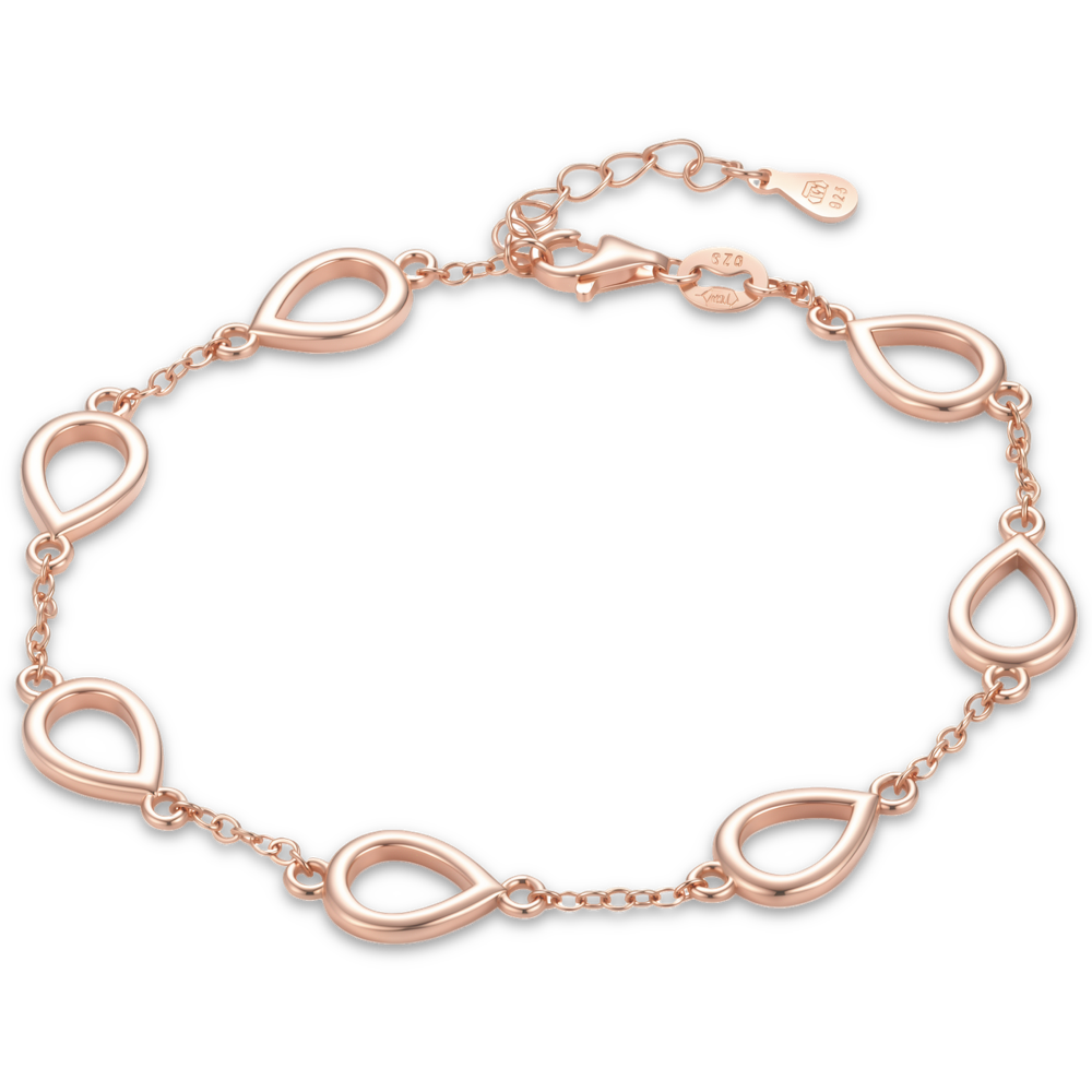MINET Pozlacený rosegold stříbrný náramek s kapkou