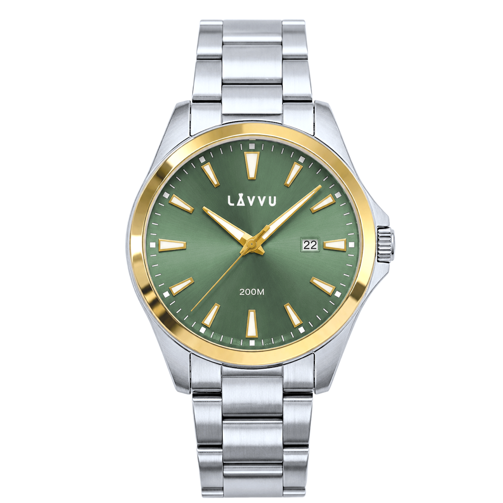 LAVVU 20 ATM Pánské hodinky ISBRYDER Gold-green LWM0334