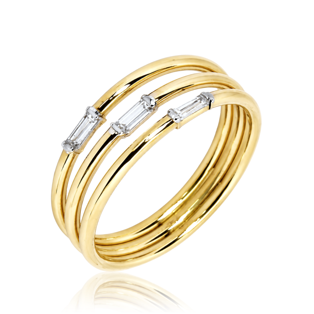 MINET Elegantní zlatý prsten s bílým zirkonem Au 585/1000 vel. 64 - 2,10g