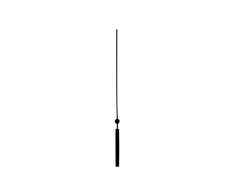 Černá sekundová ručička 125 mm