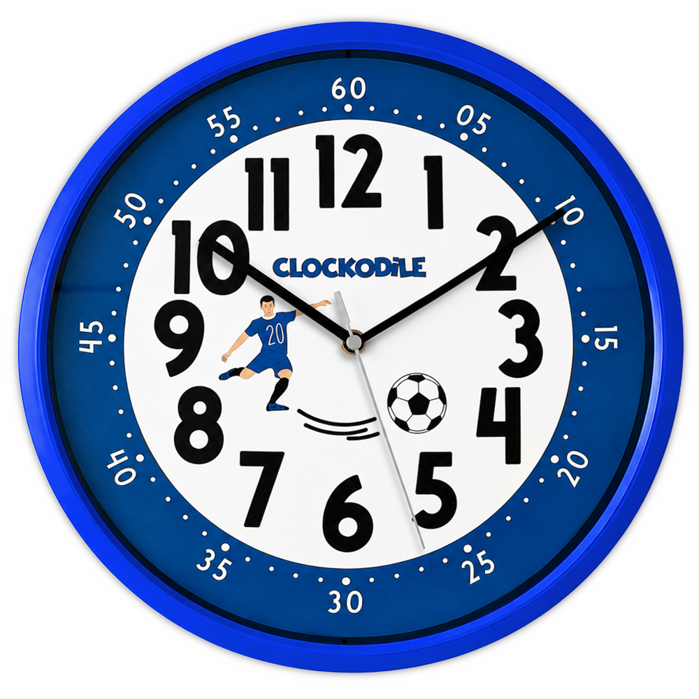 CLOCKODILE Modré dětské hodiny FOTBAL