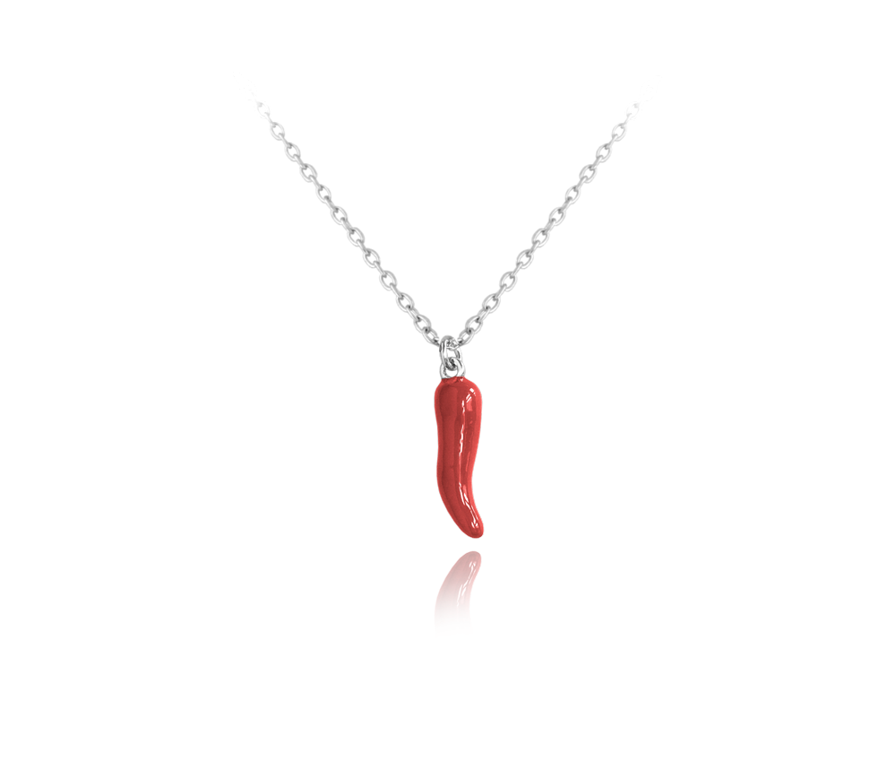 Stříbrný náhrdelník MINET CHILLI PAPRIČKA