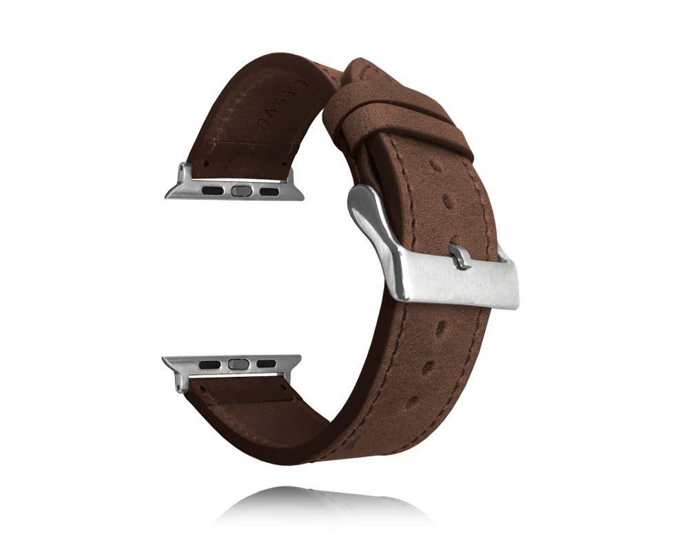 Tmavě hnědý kožený řemínek LAVVU Top Grain pro APPLE WATCH 42-44 mm