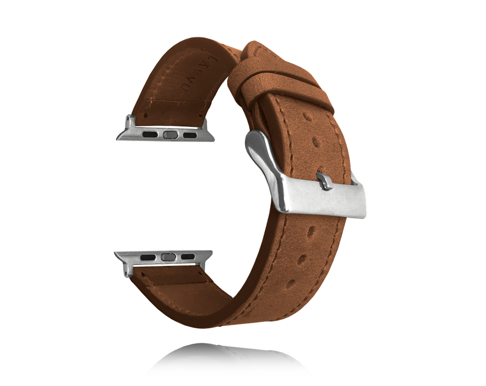 Hnědý kožený řemínek LAVVU Top Grain pro APPLE WATCH 38-40 mm