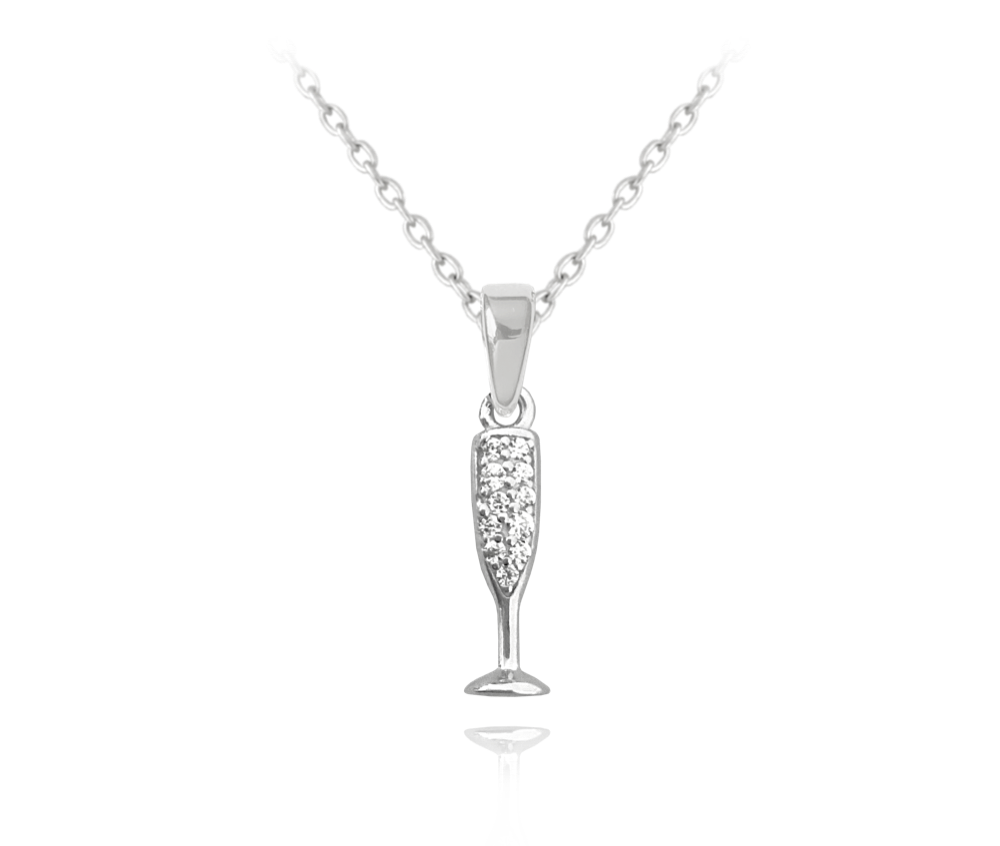 MINET Stříbrný náhrdelník MINET ŠAMPAŇSKÉ JMAN0220SN45