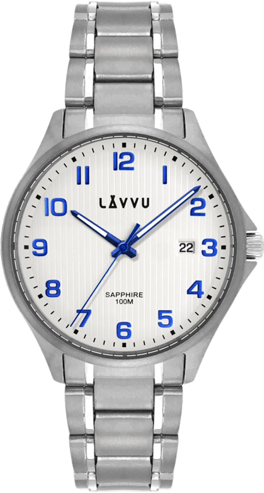 Titanové hodinky se safírovým sklem LAVVU TITANIUM LILLEHAMMER White